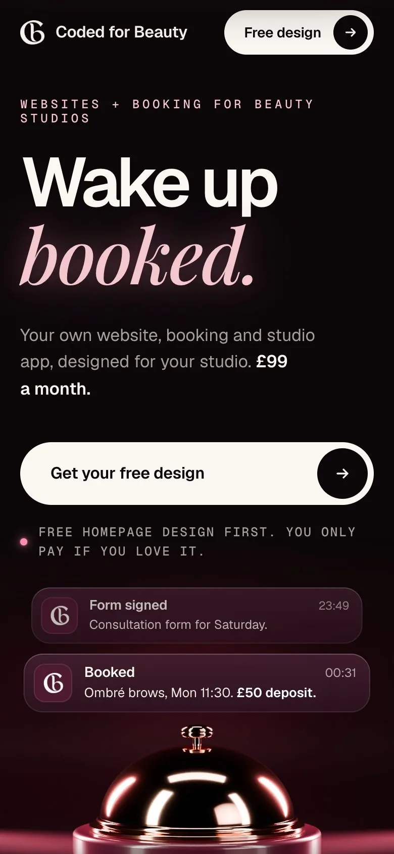 Coded for Beauty on a phone